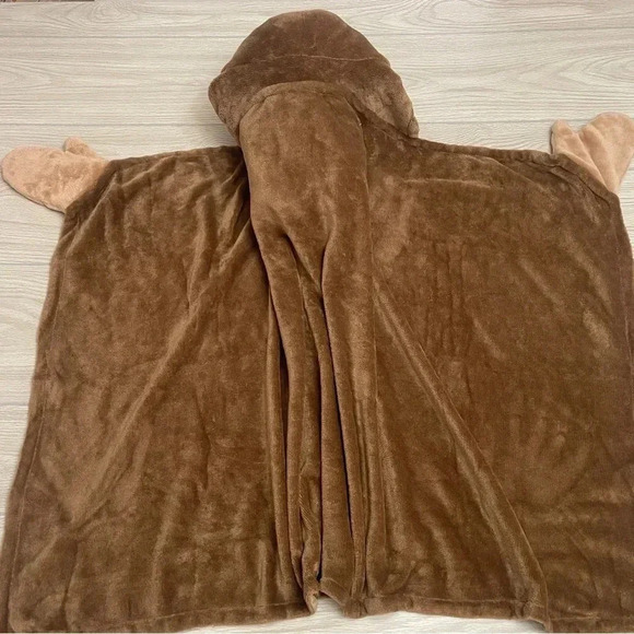 Jurassic World Brown Dinosaur Plush Head Wrap Kids Blanket size 48”Wx30”H - Picture 13 of 16